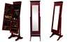 Bimini Crown Moulding Top Freestanding Mirrored Jewelry Armoire