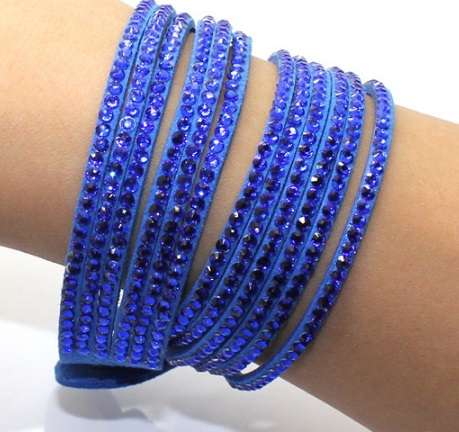 Wrap Bracelets with Swarovski Elements in Vegan Leather