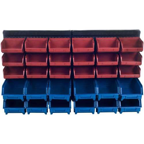 30-Bin Wall-Mounted Parts Rack