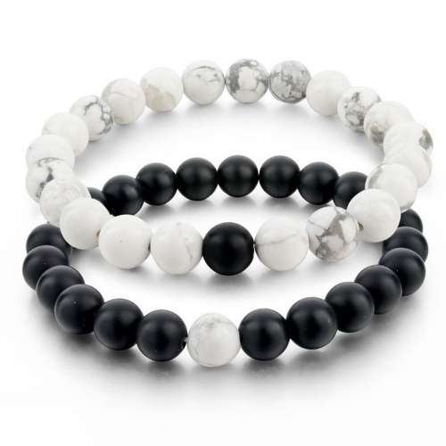 2pcs His & Hers Distance Bracelet Lava Bead Matching YinYang Lovers Gift Best Deals & Coupons in America