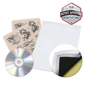 12 Tattoo Practice Skins Transfer Paper and Flash CD Best Designs Tatto