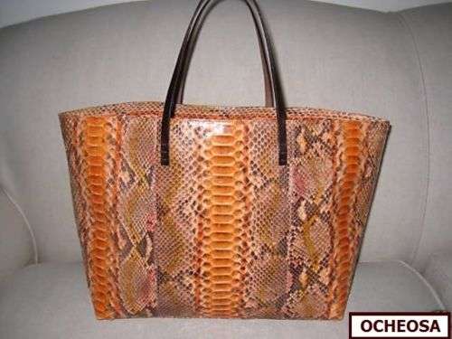 NWOT Authentic FENDI Orange PYTHON Tote Bag ! EXOTIC Luxury!