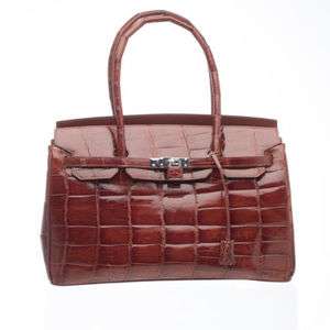 Ferrini Ladie's AB5553 Alligator Kelly Purse Hand Bag Pocket Book Cognac Luxury