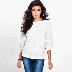 Women Autumn Batwing Sweater Jumper Tops Oversized T-shirt Pullover Sweatshirt Online Black Friday Deals.