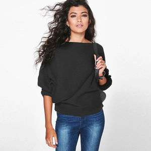 Women Autumn Batwing Sweater Jumper Tops Oversized T-shirt Pullover Sweatshirt Online Black Friday Deals.