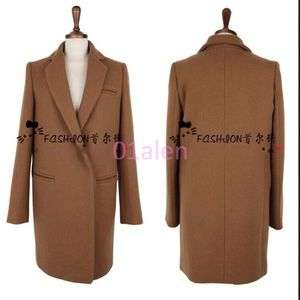 HOT Womens Wool BLend MId Long Coat Trench Autumn Winter Jacket Slim Fit Clothes Online Black Friday Deals.