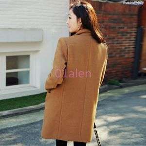 HOT Womens Wool BLend MId Long Coat Trench Autumn Winter Jacket Slim Fit Clothes Online Black Friday Deals.