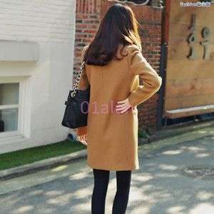 HOT Womens Wool BLend MId Long Coat Trench Autumn Winter Jacket Slim Fit Clothes Online Black Friday Deals.