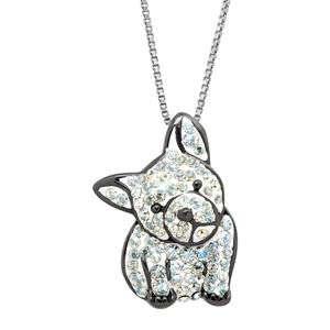 Crystaluxe French Bulldog Pendant Swarovski Crystals Black Rhodium-Plated Silver black friday deal