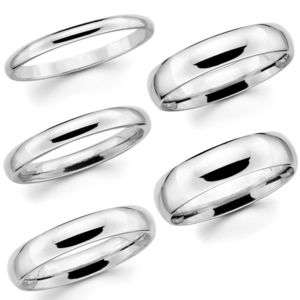 Solid 14K White Gold 2mm 3mm 4mm 5mm 6mm Comfort Fit Men Women Wedding Band Ring black friday deal